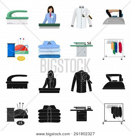 Isolated Object Of Laundry And Clean Icon. Collection Of Laundry And Clothes Vector Icon For Stock.