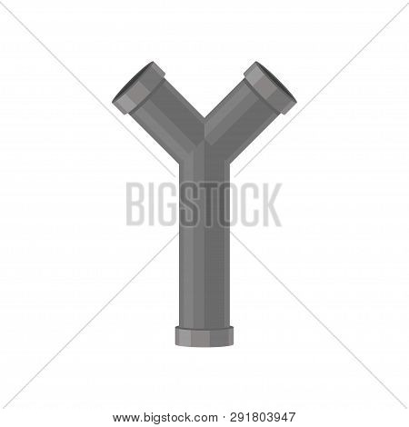 Double Plastic Water Pipe. Vector Flat Illustration.