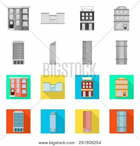 Vector Design Of Municipal And Center Sign. Set Of Municipal And Estate   Vector Icon For Stock.