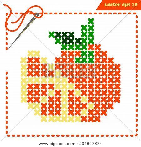 Crosstiched Simple Mandarin With Framle And Needle
