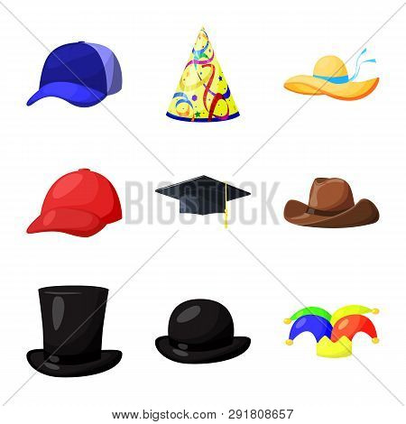 Isolated Object Of Headgear And Napper Logo. Collection Of Headgear And Helmet Stock Vector Illustra