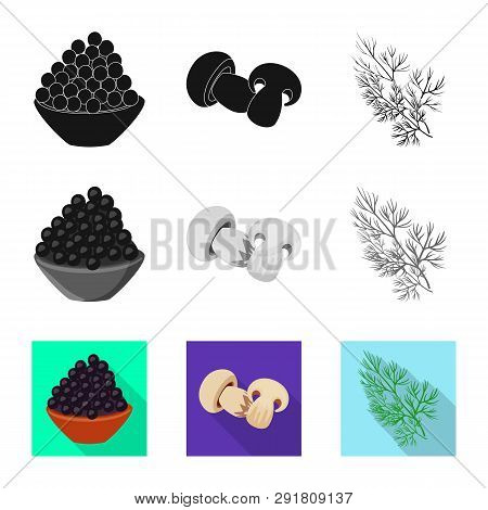 Vector Design Of Taste And Product Logo. Set Of Taste And Cooking Stock Symbol For Web.