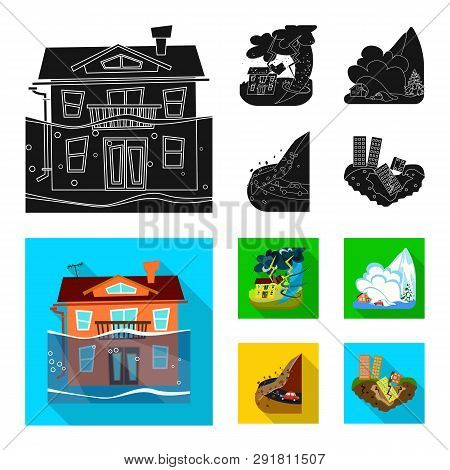 Vector Illustration Of Weather And Distress Symbol. Collection Of Weather And Crash Vector Icon For 