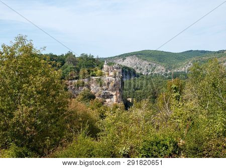 Castle Of Belcastel In Lacave. Lot, Midi-pyrenees, France