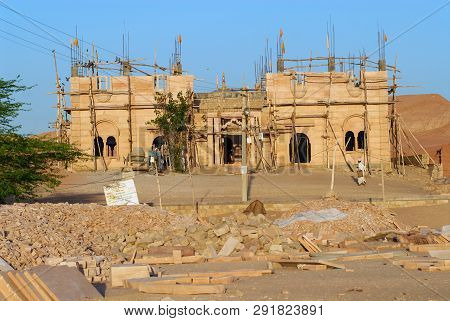 Jamba, India - April 02, 2007: Exterior Of The Almost Completed Temple Building In The Great That De