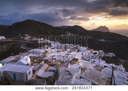 View Of Chora Village On Anafi Island In Greece.