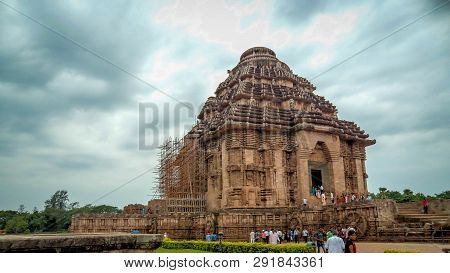 Konark, Orissa/india - August 10, 2011: Tourist Visting The Konark Sun Temple At Orissa, India. Kona