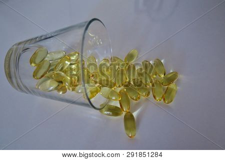 Transparent Tablets, Omega-3 Vitamins Based On Fish Oil