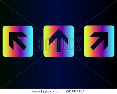 It And Technology, Web Site Design, Vector Buttons Arrows. . Neon Rainbow Pointers, Arrows - Arrow I