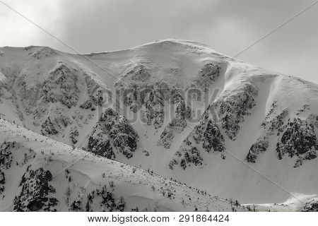 Snowy Hills In Low Tatras Mountains. Winter Peaks Landscape