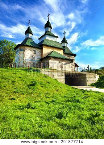 St. Nicholas Church Under Construction In Grigorivka, Cherkasy Region, Ukraine. An Example Of The Tr