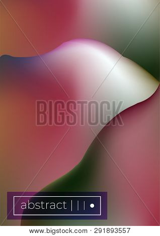 Bright Fluid Mesh Shapes Vector Background Covers Set. A4 Leaflet Mockup. Book Cover.