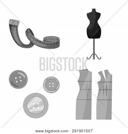 Vector Design Of Dressmaking And Textile Sign. Set Of Dressmaking And Handcraft Stock Vector Illustr