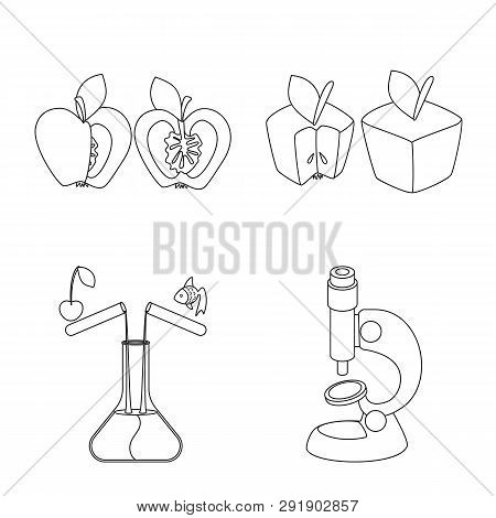 Vector Design Of Genetic And Science Symbol. Set Of Genetic And Organic Stock Vector Illustration.