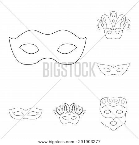 Vector Illustration Of Masquerade  And Mystery Logo. Set Of Masquerade  And Festival Stock Vector Il