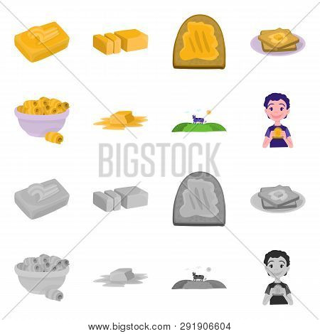 Vector Design Of Creamy And Product Symbol. Collection Of Creamy And Farm Stock Vector Illustration.