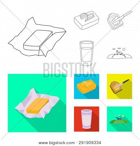 Vector Design Of Creamy And Product Logo. Set Of Creamy And Farm Stock Vector Illustration.