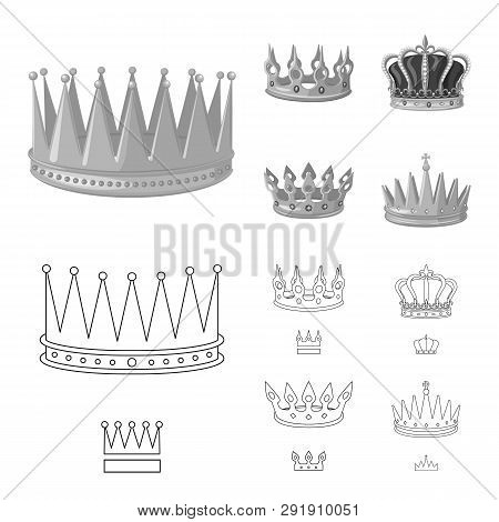 Vector Illustration Of Medieval And Nobility Sign. Set Of Medieval And Monarchy Stock Vector Illustr