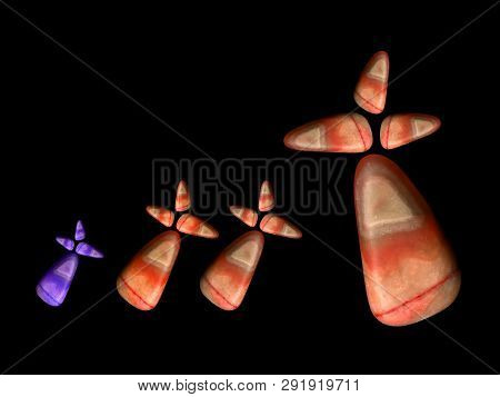 Figure Of A Fox Lined With Multi-colored Pebbles. Figure Fox Made Of Stones. Stone Figures.