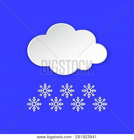 Snowflake Winter Weather Info Icon. Snow Flake Snowy Day Paper Cut Style. Climate Weather Sign. Tag 