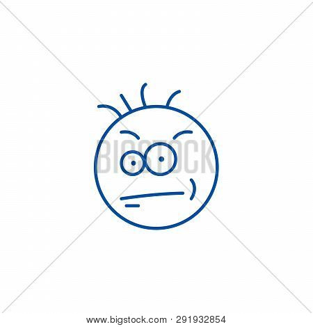 Nerdy Geek Emoji Line Icon Concept. Nerdy Geek Emoji Flat  Vector Symbol, Sign, Outline Illustration