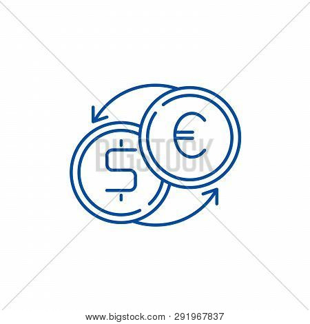 Fast Currency Exchange Line Icon Concept. Fast Currency Exchange Flat  Vector Symbol, Sign, Outline 