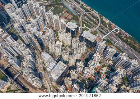 Tai Koo, Hong Kong 19 March 2019: Hong Kong city from top