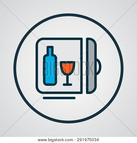 Minibar Icon Colored Line Symbol. Premium Quality Isolated Mini Fridge Element In Trendy Style.