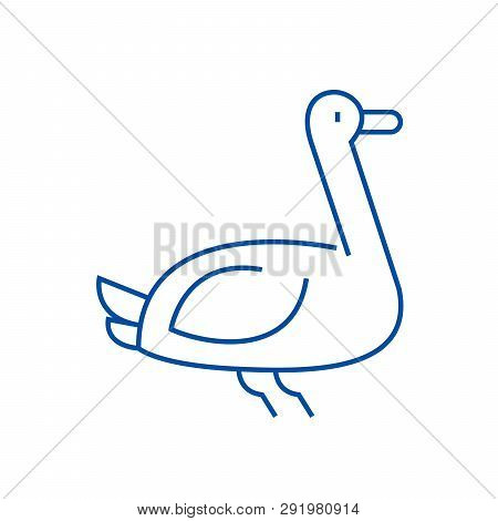 Goose Line Icon Concept. Goose Flat  Vector Symbol, Sign, Outline Illustration.