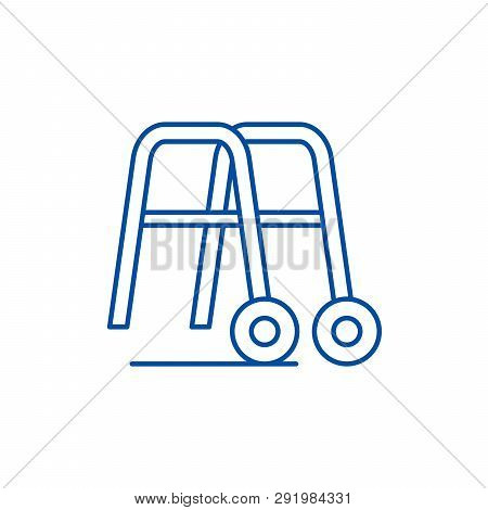 Handrails For Walking Line Icon Concept. Handrails For Walking Flat  Vector Symbol, Sign, Outline Il