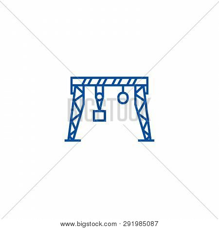 Harbour Crane Line Icon Concept. Harbour Crane Flat  Vector Symbol, Sign, Outline Illustration.