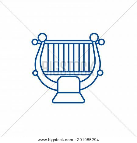 Harp, String, Classical Music  Line Icon Concept. Harp, String, Classical Music  Flat  Vector Symbol