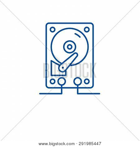 Hdd Storage Line Icon Concept. Hdd Storage Flat  Vector Symbol, Sign, Outline Illustration.