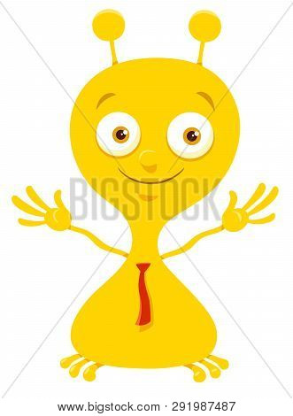 Cartoon Illustration Of Cute Yellow Fantasy Or Fairy Tale Character