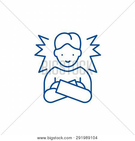 Ideal Employee Line Icon Concept. Ideal Employee Flat  Vector Symbol, Sign, Outline Illustration.