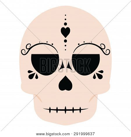 Cute Skull Mask Allusive To The Day Of The Dead