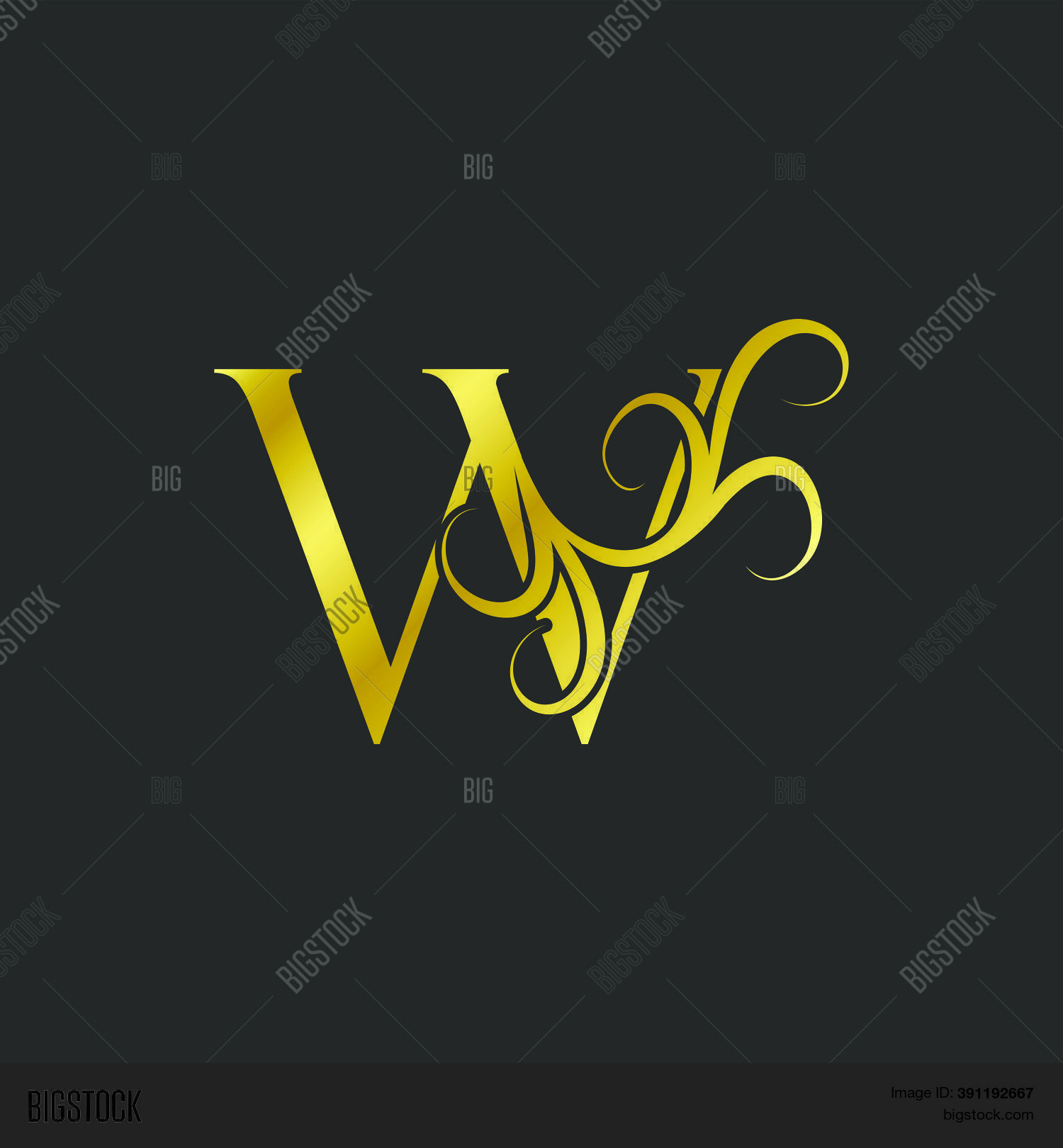 Golden W Letter Vector & Photo (Free Trial) | Bigstock