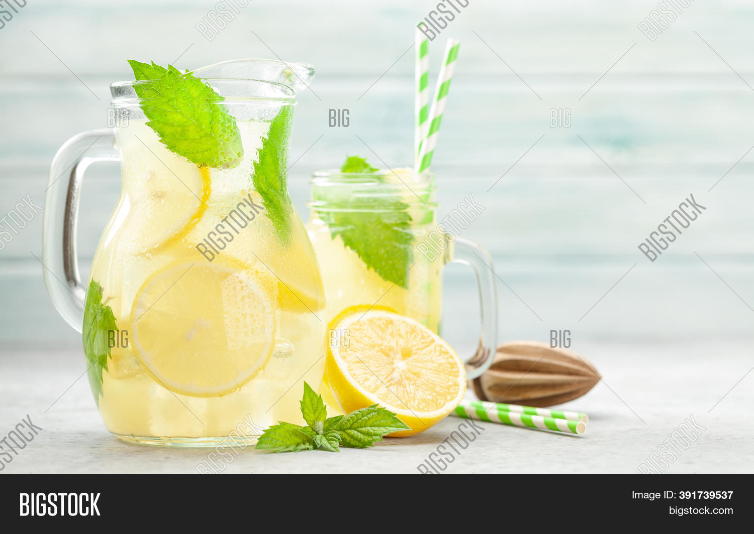 Mason Jar Jug Lemon Image & Photo (Free Trial) Bigstock