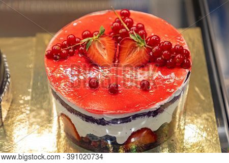 One Big Mix Red Berry Cake In Patisserie