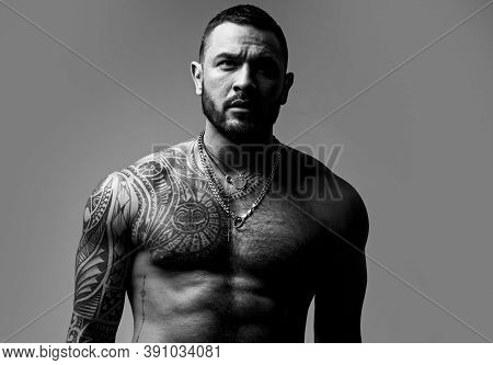 Improving His Physique With Testosterone. Strong Hispanic Man Full Of Testosterone. Athletic Latino 