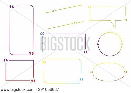 Vector Frame For Text With Quotes. Bubble Box For Quotes. Borders For Comment. Stock Image.