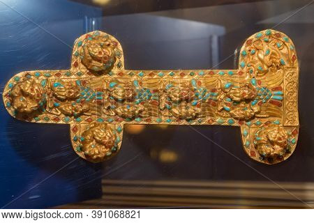 Close Up Of The Golden Sword Hilt Of The Sarmatians