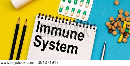 Treatment Word, Immune System Word With Medical Concepts And Medical Equipment