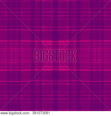 Bright Abstract Check Pattern. Watercolour Tartan Texture. Wool Squares For Man Print. Seamless Chec