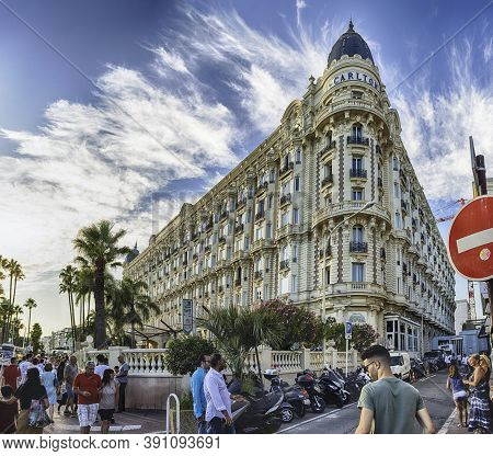 Cannes, France - August 15: The Intercontinental Carlton Hotel In Cannes, Cote D'azur, France, As Se