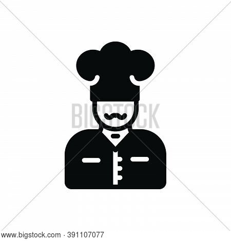 Black Solid Icon For Chef Kitchen Cooker Restaurant Baker Cap Catering Gourment Professional Masterc