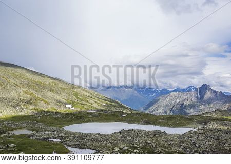 A View Of The Yeshtu Valley. Mountain Altai Landscape, Russia