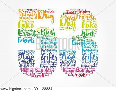 Happy 53rd Birthday Word Cloud, Holiday Concept Background