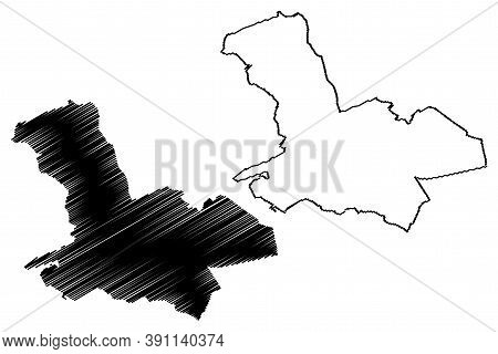 Batna City (people's Democratic Republic Of Algeria, Batna Province) Map Vector Illustration, Scribb