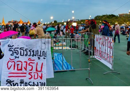 Anti-government Protest And Rally For Democracy In Bangkok, Thailand.